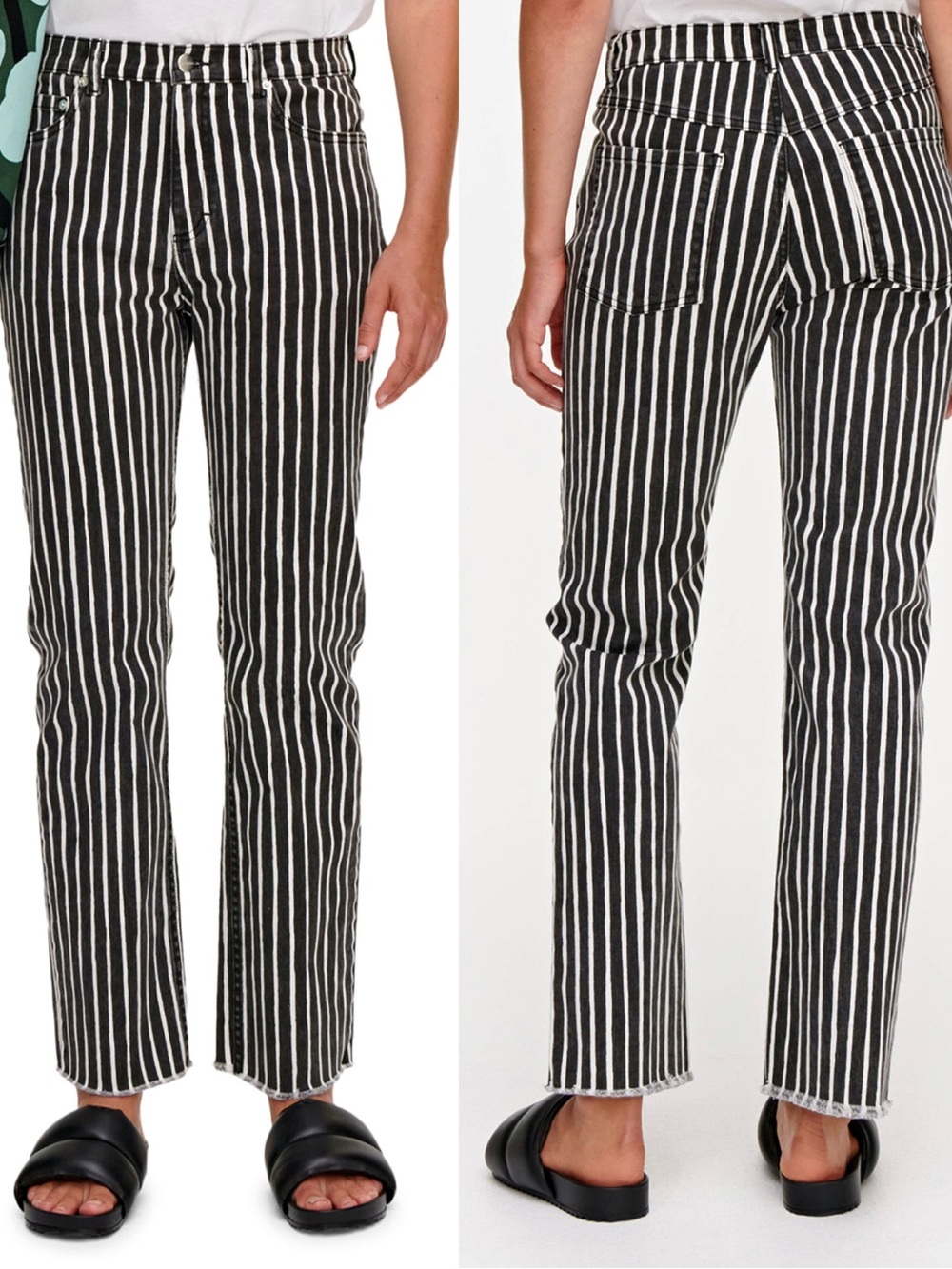 MARIMEKKO Laulelen Piccolo Stripe Pants 40 Medium Black/White